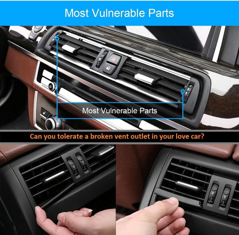 Jaronx Compatible with BMW 5 Series F10/F11 Air Vent, Upgraded Front AC Vent Replacement Compatible with BMW F10/F11 520 523 525 528 530 535 550 2010-2016, Console Dashboard Fresh Air Grille - Image 2